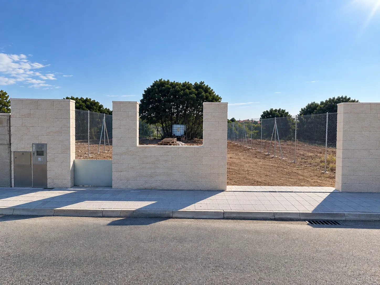 Muro y valla perimetral